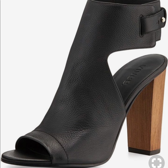 Vince Shoes - Vince Addie Peep Toe Leather Bootie.